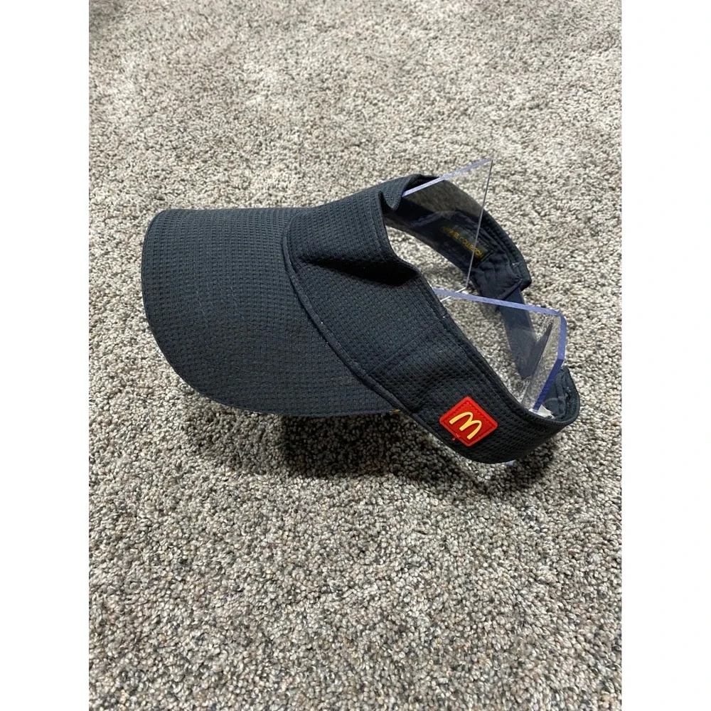 McDonalds Visor Hat Unisex OSFM Black Fair Employee Uniform Golden Arches Logo
